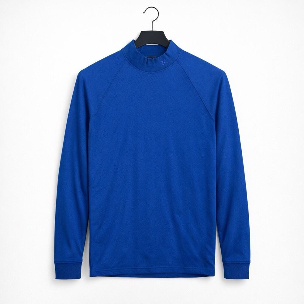 Zero Restriction Mens L Blue Tour Series Golf Mock Neck Performance Sweatshirt